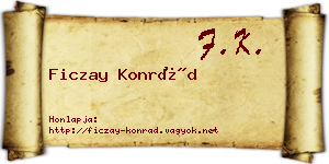 Ficzay Konrád névjegykártya